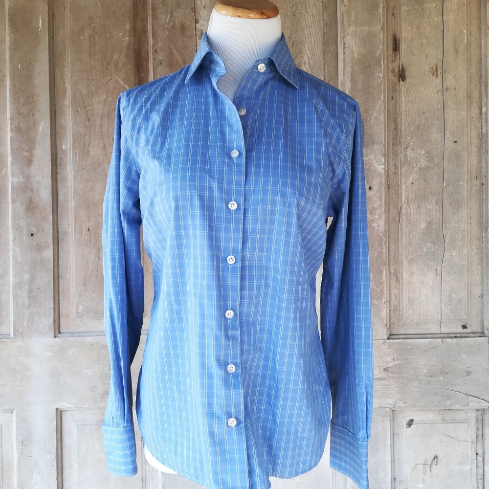 Lands' End Blue Broadcloth Shirt